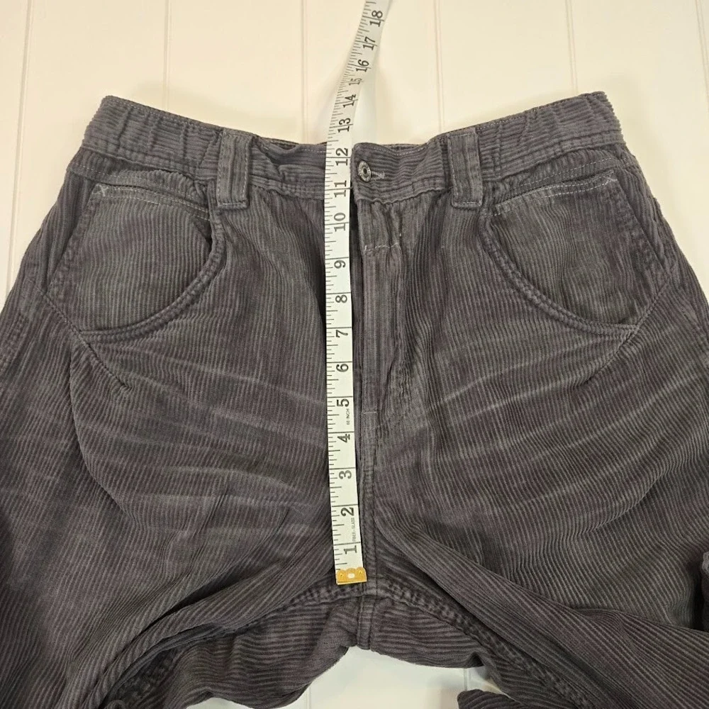 Free People Faye Low Slung Boyfriend Corduroy Carpenter Pants Gray Size 30 Baggy